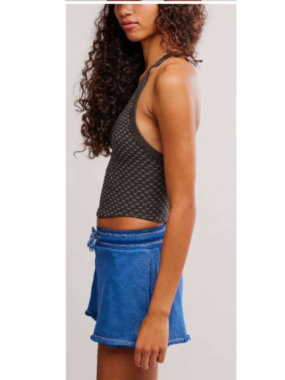Free People NWT FP MOVEMENT All Clear V-Neck Jacquard Tank / Chocolate - Picture 5 of 7